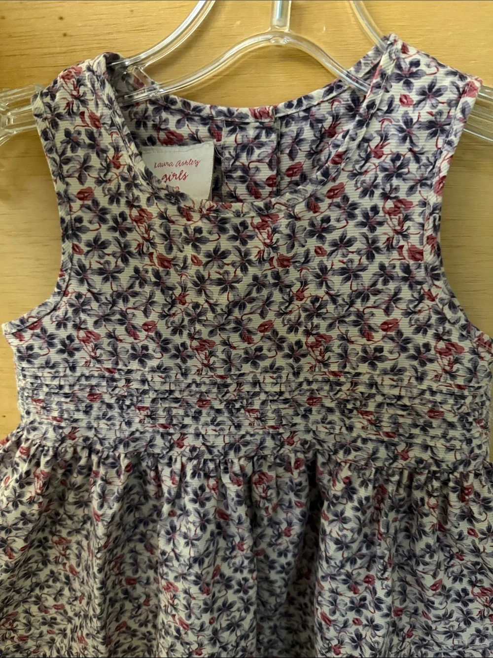 Vintage 80’s Laura Ashley Cotton dress Girls size 2 Purple Peach Blossom Floral